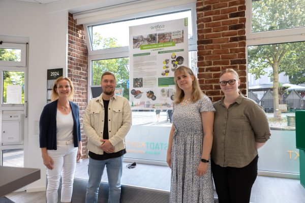 Das Team des Stadtkontakt: Sandra Grefe, Tom Lachmann, Kristina Brethauer und Birte Maureen Stock (von links). - © Torben Gocke