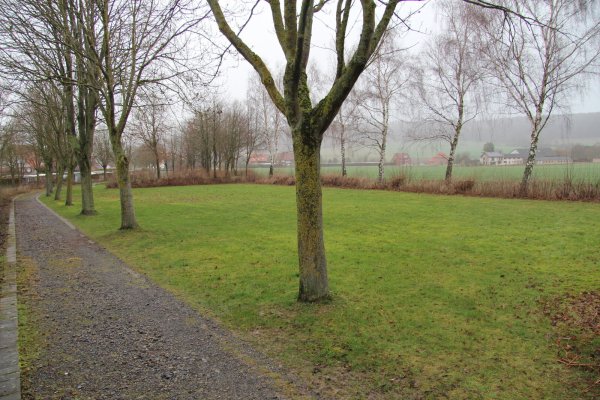 Bürger wollen eine Hundespielwiese auf dieser Fläche in Langenholzhausen einrichten. Das ist jedoch baurechtlich nicht möglich. - © Nadine Uphoff
