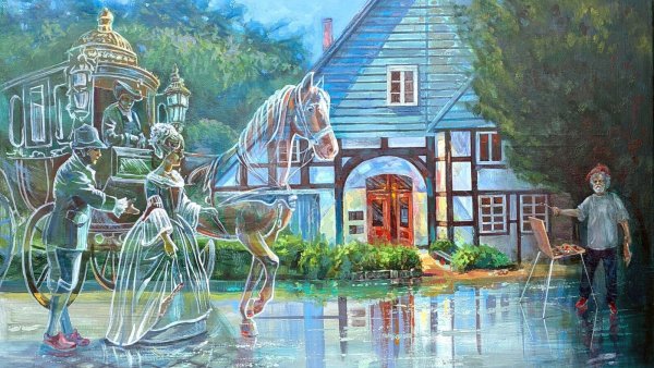 „Assoziationen nach dem Regen“ ist eines von fast fünfzig Werken des ukrainischen Malers Mykola Sopilniak. - © Fachwerk