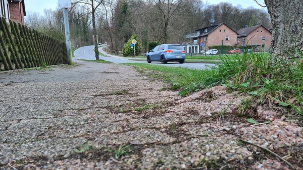 Der Radweg an der Lemgoer Straße (B66) ist in einem schlechten Zustand. Baumwurzeln drücken das Pflaster hoch. Das soll sich ändern. - © Nadine Uphoff