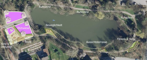 So sieht die Planung für den Motorikpfad am Seekurpark in Bad Meinberg aus. Noch hat die Politik sie nicht abgesegnet. - © Matthäus Janczyk