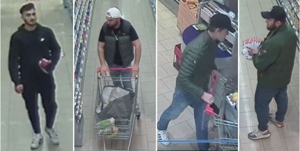 Die Kriminalpolizei fahndet nach diesen vier Personen im Zusammenhang eines Ladendiebstahls in Lage Ende Oktober. - © Polizei Lippe