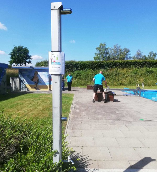 Die Ehrenamtlichen haben das Freibadgelände in Schuss gebracht. - © Förderverein Freibad Belle