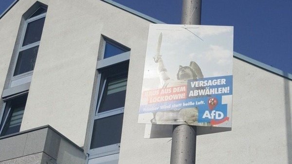 Das Plakat der AfD zeigt ein Foto vom Hermannsdenkmal. - © Jörg Schäfer