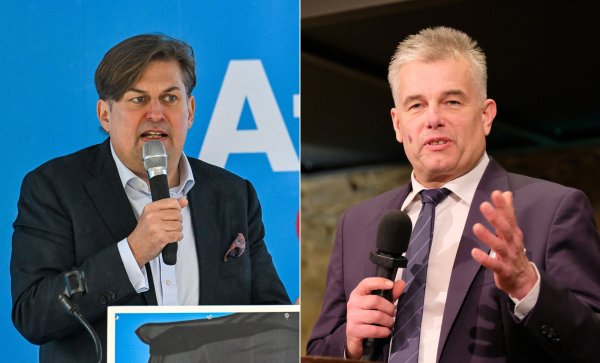 Maximilian Krah (links) und Thomas Röckemann sollten zusammen in Lemgo auftreten. - © picture alliance / nordphoto GmbH