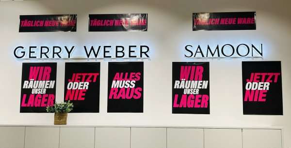 Mode von Gerry Weber im Outlet: Nach Bekanntwerden der Insolvenz der Einzelhandelstochter wurde die Ware hier zu Schleuderpreisen angeboten. - © Nicole Donath