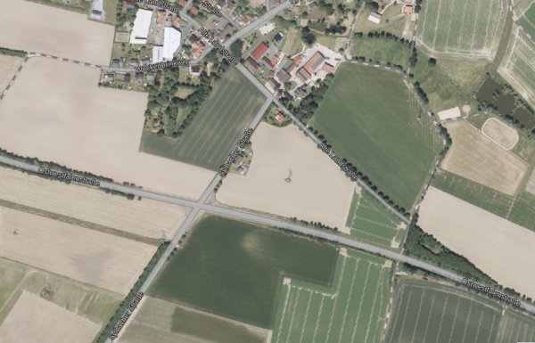 Die Kreuzung der Sylbacher Straße mit der Ostwestfalenstraße in Höhe Retzen soll sicherer werden. - © TIM-online/Geobasisdaten NRW