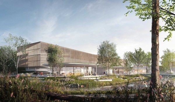 Der Siegerentwurf des Parkhauses Lustgarten: Das Areal könnte künftig Synergieen mit dem Betrieb des Landestheaters eingehen. - © michels architekten