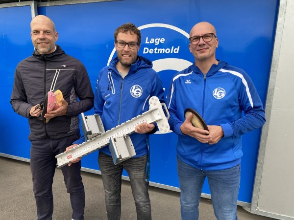 Für die Deutschen Meisterschaften in Lage sind Cord Eickmeyer (von links, M50) sowie Sven Obenhaus und Mirko Rulle vom M30-Team bereit. - © Sebastian Lucas