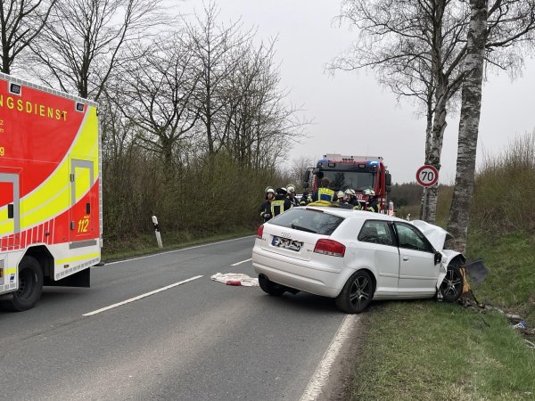 Der Fahrer des Audis wurde bei dem heftigen Aufprall schwer verletzt. - © Silke Buhrmester