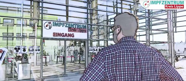 Der Kreis zeigt auf seiner Webseite in einem mehr als zweiminütigen Video, wie der Besuch im Impfszentrum ablaufen wird. - © Kreis Lippe