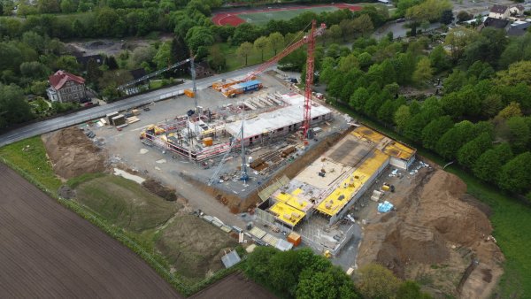 Die Großbaustelle der neuen Hauptfeuerwache aus der Vogelperspektive. - © Feuerwehr Bad Salzuflen