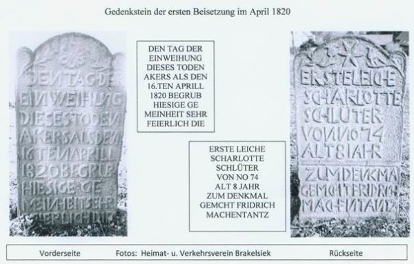 200 Jahre Friedhof in Brakelsiek - © Heimat-u. Verkehrsverein Brakelsiek