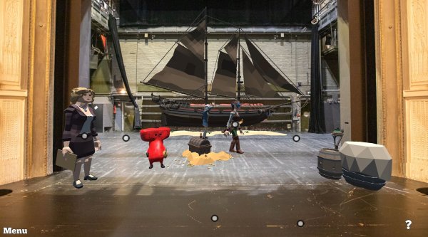 Das Kulturstrolche-Game im Landestheater Detmold: Verschiedene Aufgaben führen durch Bereiche vor und hinter der Bühne, die bei einem normalen Theaterbesuch zum Teil verborgen bleiben. - © Landestheater