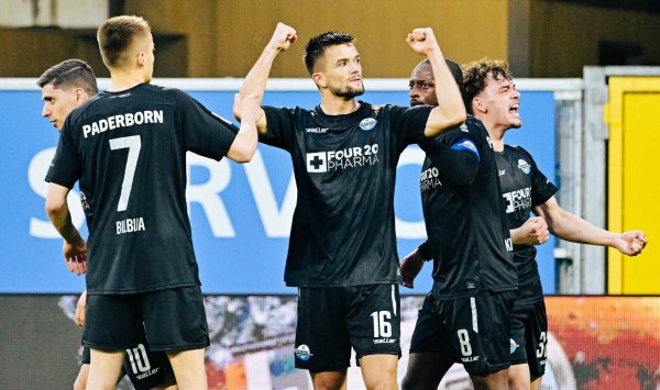 SCP-Abwehrchef Visar Musliu erzielte zuletzt zwei Tore in drei Spielen. Hier jubelt er über seinen 2:1-Treffer gegen Hertha BSC Berlin. - © Besim Mazhiqi
