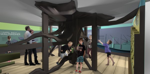 So soll es im Walderlebniszentrum aussehen. - © Grafik: Ausstellung Medien Transfer