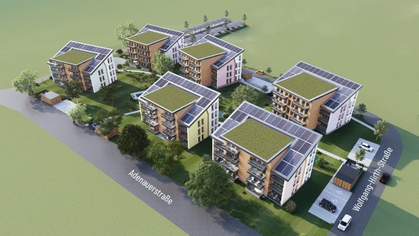 Ein 3D-Modell zeigt den geplanten "Adenauerpark". - © Stadt Detmold