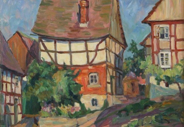 Teil der Ausstellung: Das Gemälde "Die Tinne" von Hans Northmann aus dem Jahr 1928. - © U. Heinemann