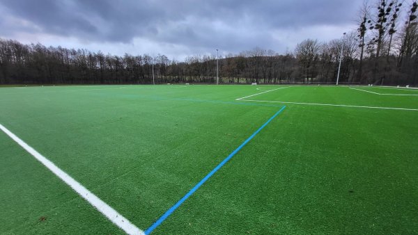 Der neue Kunstrasenplatz am Eggestadion erstrahlte schon im Dezember in sattem Grün. - © Stadtsportverband Horn-Bad Meinberg