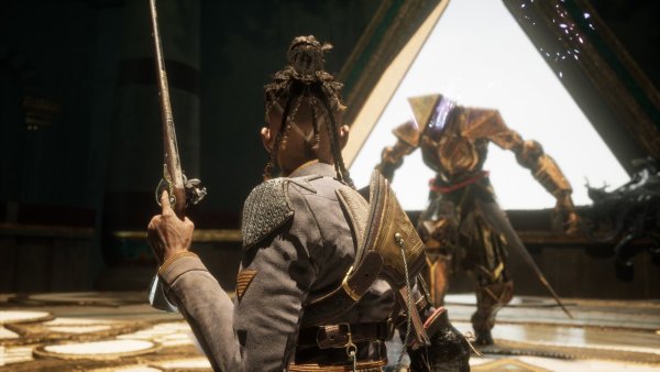 „Flintlock“ hat ein paar gute Ideen, eine davon: das Kampfsystem um eine Nah- und eine Fernkampfwaffe zu bauen, die wir gleichzeitig tragen. - © A44 Games