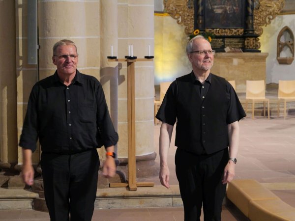 Trompeter Uwe Komischke (links) und Organist Thorsten Andreas Pech brillieren in St. Nicolai. - © Thomas Krügler