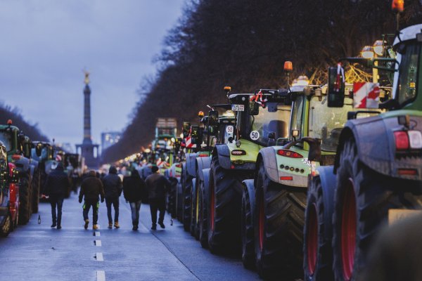 15. Januar 2024 in Berlin: Bauern protestieren unter anderem gegen die Sparpläne der Ampelregierung. Auch aus OWL waren Bauern dabei. - © picture alliance / photothek