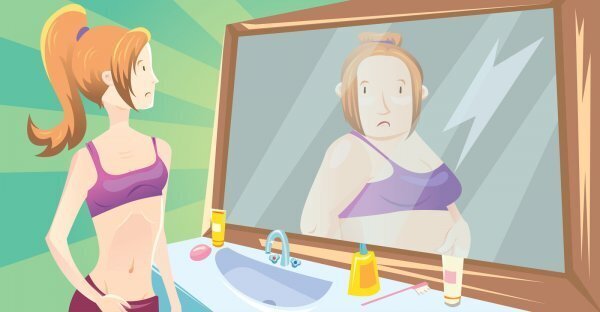 Wer Magersucht hat, sieht Problemzonen, wo keine sind. - © Illustration: Movaliz/Shutterstock.com