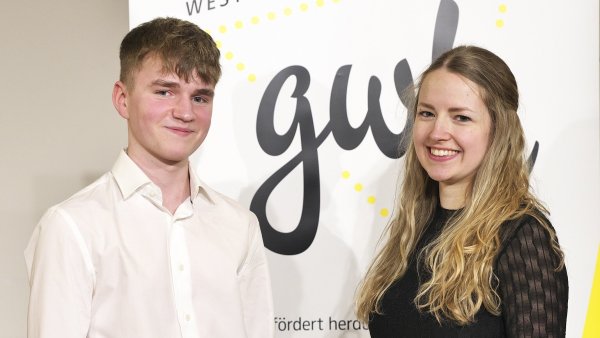 Die GWK-Förderpreisträger Alexej Fadejew und Lea Maria Löffler. - © GWK
