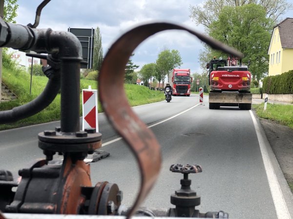 Die B66 ist in Richtung Hörstmar momentan gesperrt, da der Radweg saniert wird. - © Till Brand