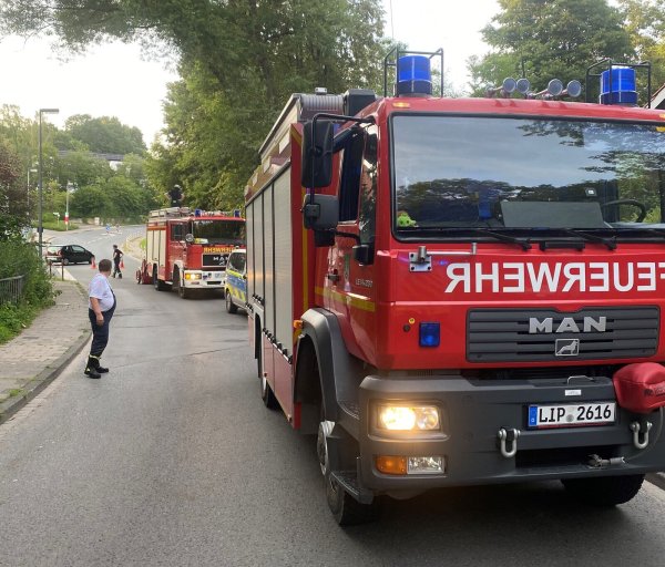 Die Blomberger Feuerwehr ist mit zahlreichen Einsatzkräften angerückt. - © Feuerwehr Blomberg