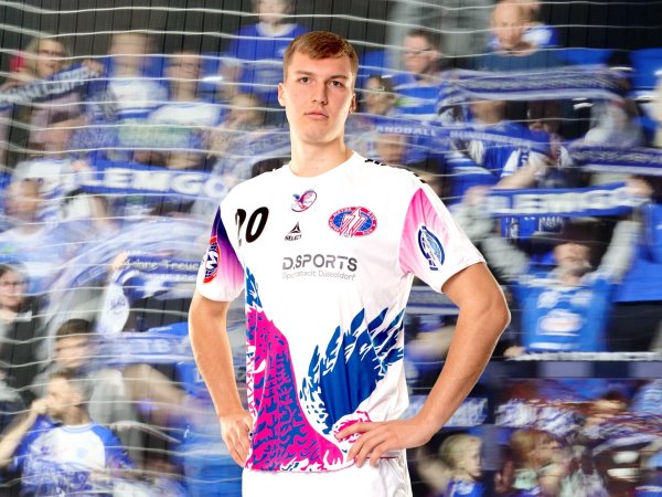 Oleksii Tomashevskyi freut sich auf seine Zeit in Lemgo und Augustdorf. - © HC Motor Zaporizhzhia/Fotomontage: Jörg Hagemann