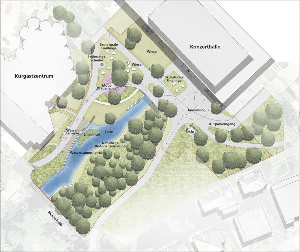 Eie Darstellung des Kurparks. - © Landschaftsarchitektur Ehrig
