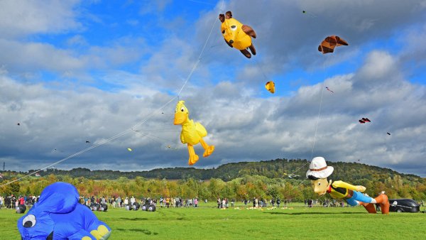 Den Besuchern am Hangar bot sich ein buntes Herbstspektakel. - © Nicole Ellerbrake