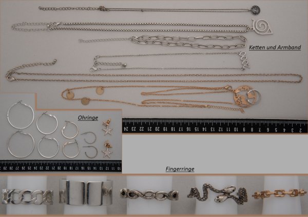 Die Polizei sucht Hinweise darauf wo dieser sichergestellte Schmuck herstammt. - © Polizei Lippe/Sonja Thelaner