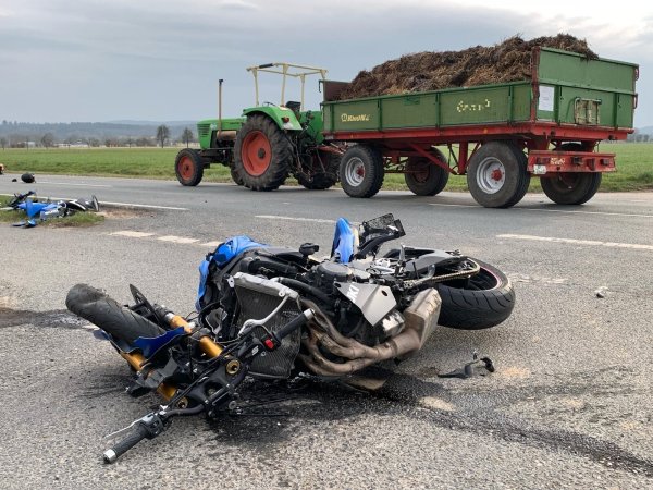 Das Motorrad wurde bei dem Unfall zerstört. - © Tobias Landmann