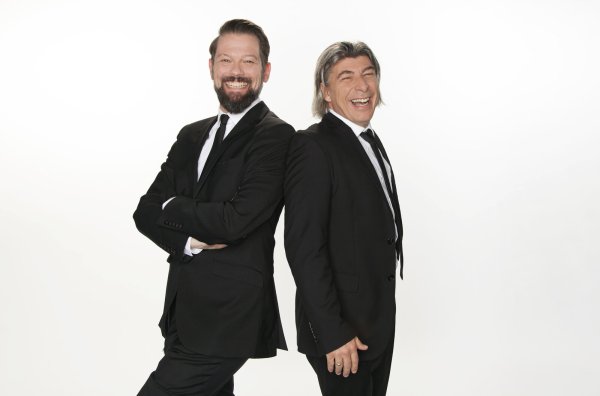 Das Comedy-Duo Onkel Fisch besteht aus Markus Riedinger (links) und Adrian Engels. - © Honorarfrei - Achtung: Persönlichkeitsrechte klären.