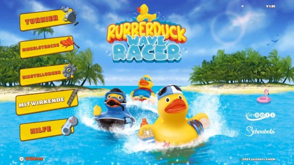 Im "Rubberduck Wave Racer" schwimmen wir mit den beliebten Quietsche-Entchen um die Wette. - © Joindots