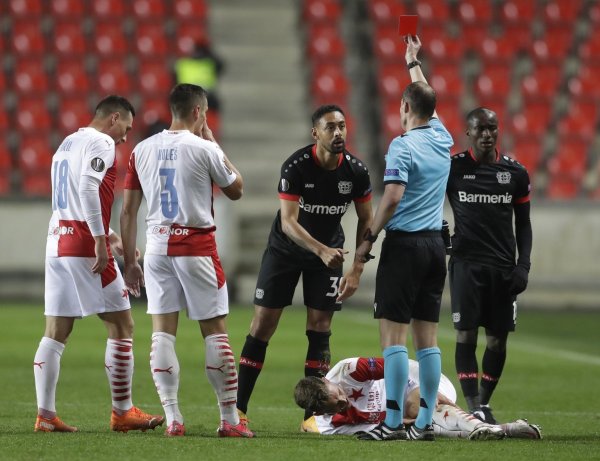 Slavia Prag - Bayer Leverkusen - © Foto: Petr David Josek/AP/dpa