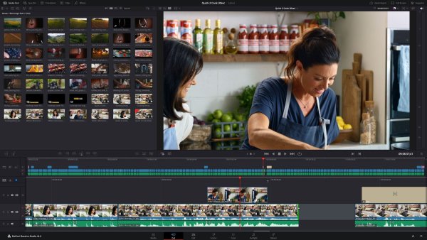 DaVinci Resolve im Cut-Modus: Die Profi-Software liegt derzeit in Version 18 vor. - © Blackmagic Design/dpa-tmn