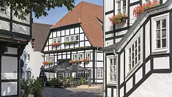 Die Stadt Rietberg diente im Mittelalter und der Fr&uuml;hen Neuzeit als Grafschaftsresidenz und gl&auml;nzt heute vor allem durch restaurierte Fachwerkgeb&auml;ude. - &copy; picture alliance / Robert B. Fishman