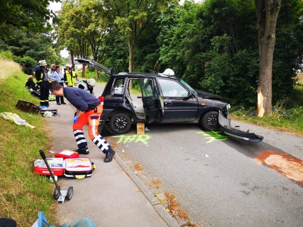 Unfall in Bösingfeld. - © Yannick Sonntag