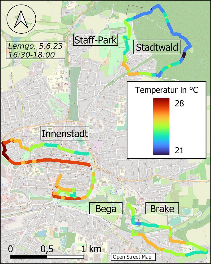 Die Grafik zeigt die gemessenen Temperaturen. - © Technische Hochschule