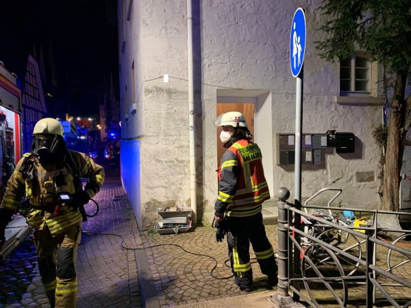 Die Feuerwehr ist am Dienstagmorgen zu einem Einsatz in der Innenstadt ausgerückt. - © Feuerwehr Bad Salzuflen/Daniel Hobein
