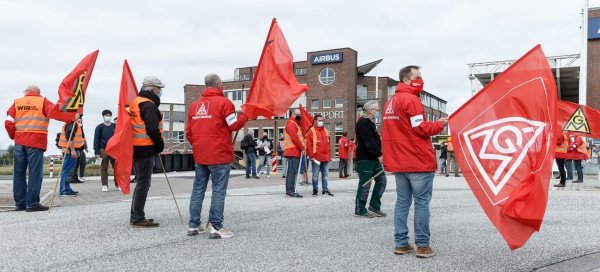 Warnstreik bei Airbus - © Foto: Markus Scholz/dpa