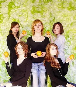 Die talentierten Filmemacherinnen aus Lemgo: (von links) Katharina Frank, Jana Kuck, Annika Marek, Malin Lüking und Vanessa Gehrke auf dem Cover ihrer selbst gedrehten DVD "Desperate Teenagers". Foto: Jasmin Einert