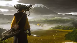 Protagonistin Atsu blickt auf die weite, geheimnisvolle Landschaft von Ezo, bereit für ihre Rachemission in "Ghost of Yotei". - © Sony Interactive Entertainment