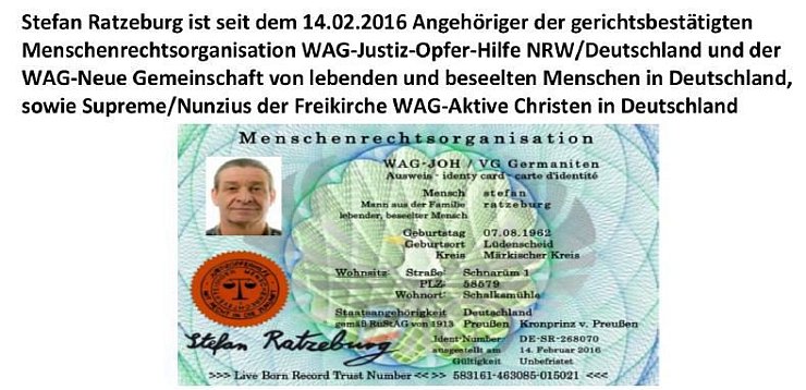 Germanitien-König: Stefan Ratzeburg ist Mitglied der Gruppe Reichsbürger von der Justizopferhilfe aus Löhne. - © Ulf Hanke
