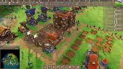 Geb&auml;ude werden von Grund auf gebaut und wachsen Schritt f&uuml;r Schritt &ndash; samt h&ouml;lzernen Bauger&uuml;sten. - &copy; Envision Entertainment