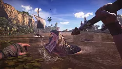 Die Fauna in "Skull and Bones" ist durchaus abwechslungsreich. Wir treffen auf Haie, Wale oder wie hier auf Nilpferde. - &copy; Ubisoft