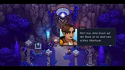 Unser Freund Garl ist uns gleich sympathisch. Das Buch in der linken Bildh&auml;lfte ist &uuml;brigens einer der Speicherpunkte, die &uuml;ber die Karte verstreut sind. - &copy; Sabotage Studio